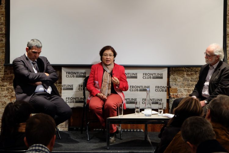 Left to Right: Human rights campaigner, Igor Blaževič Burmese MP, Susanna Hla Hla Soe (National League for Democracy Party) Former Czech ambassador to the UK, Pavel Seifter